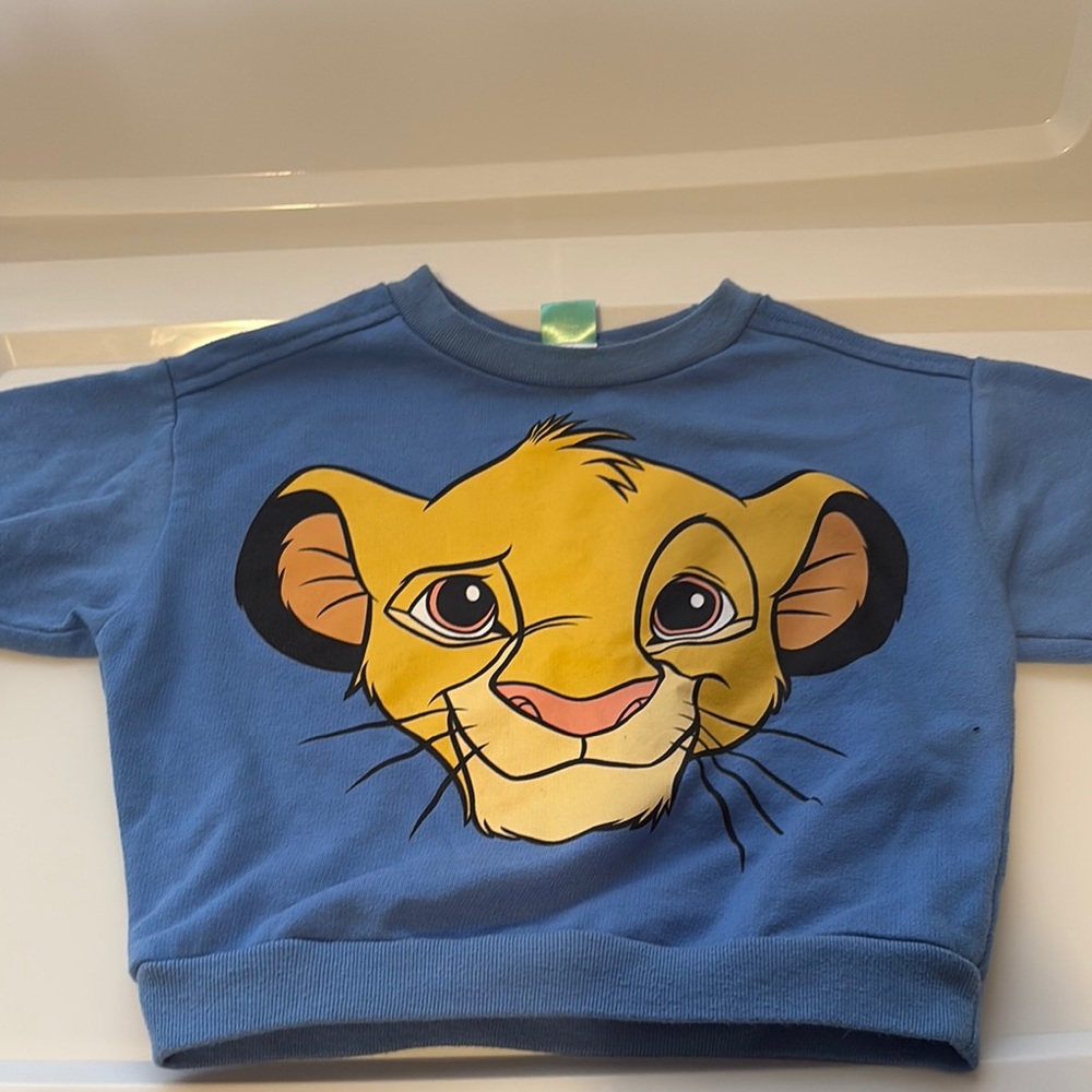 Disney Blue Simba Hoodie with Yellow Graphic
